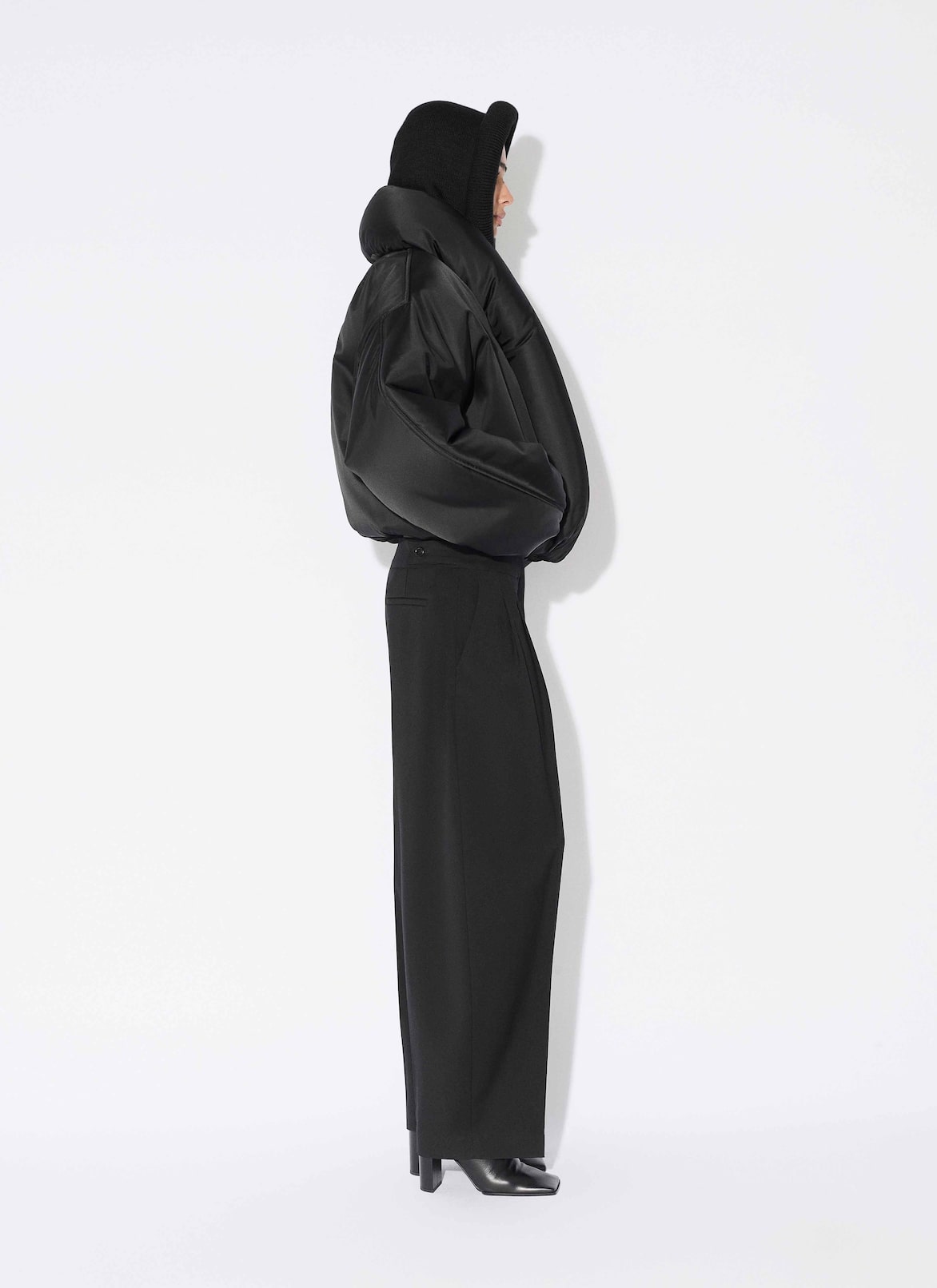 TAFFETA PADDED BOMBER ALAÏA BLACK TAFFETA PADDED BOMBER